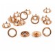 Open Ring Snap Fasteners 9.5mm, stainless, nickel free, brass/60pcs.
