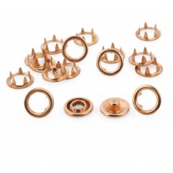 Open Ring Snap Fasteners 9.5mm, stainless, nickel free, brass/60pcs.