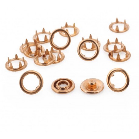 Open Ring Snap Fasteners 9.5mm, stainless, nickel free, brass/60pcs.