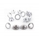 Open Ring Snap Fasteners 9.5mm, stainless, nickel free, color 123 - white/50pcs.
