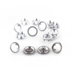 Spaudės-žiedeliai 9.5mm, nerūdijantys, be nikelio, spalva 123-balta/50vnt.