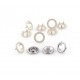 Open Ring Snap Fasteners 9.5mm, stainless, nickel free, color 124-ecru/50pcs.