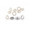 Open Ring Snap Fasteners 9.5mm, stainless, nickel free, color 124-ecru/50pcs.