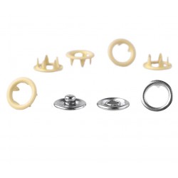 Open Ring Snap Fasteners 9.5mm, stainless, nickel free, color 125-light yellow/50pcs.