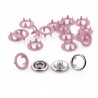 Open Ring Snap Fasteners 9.5mm, stainless, nickel free, color 127-pink/50pcs.