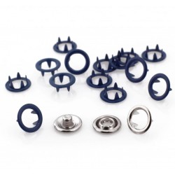 Open Ring Snap Fasteners 9.5mm, stainless, nickel free, color 148-navy/50pcs.