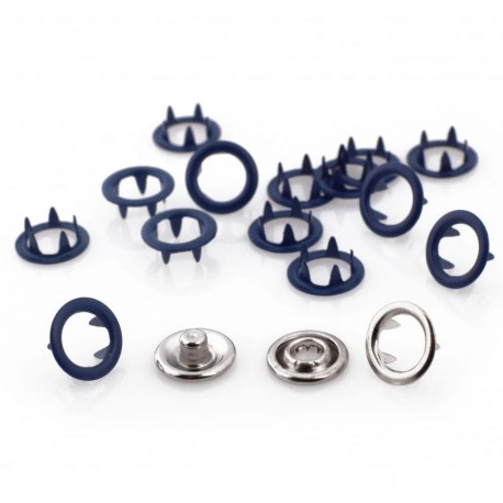 Open Ring Snap Fasteners 9.5mm, stainless, nickel free, color 148-navy/50pcs.