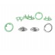 Open Ring Snap Fasteners 9.5mm, stainless, nickel free, color 140-mint/50pcs.