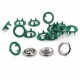 Open Ring Snap Fasteners 9.5mm, stainless, nickel free, color 132-green/50pcs.