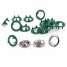Open Ring Snap Fasteners 9.5mm, stainless, nickel free, color 132-green/50pcs.