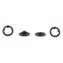 Open Ring Snap Fasteners 10.5mm, stainless, nickel free, color-black/60pcs.