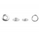 Open Ring snap fasteners 10.5/11.5mm, stainless, nickel free, color-silver/20pcs