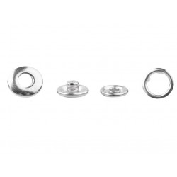 Open Ring snap fasteners 10.5/11.5mm, stainless, nickel free, color-silver/20pcs.