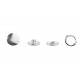 Open Ring Snap Fasteners10.5mm with Cap 11.5mm, stainless, nickel free, color-silver/50pcs