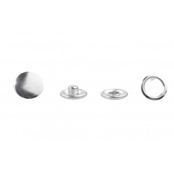 Spaudės-žiedeliai 10.5mm su kepurėlės 11.5mm, nerūdijantys, be nikelio, spalva-sidabro/50vnt.