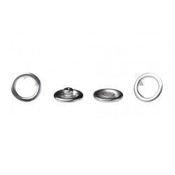 Open Ring Snap Fasteners 15mm, stainless, nickel free, color-silver/20pcs. .0pcs. .