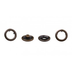 Open Ring Snap Fasteners 15mm, stainless, nickel free, color-old brass/20pcs.