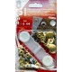 Snap fasteners Set "ALFA" 15 mm/gold/10pcs.