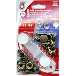 Snap fasteners "Auto Moto 15"/old brass/10pcs.