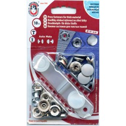 Snap fasteners "Auto Moto 15"/grey cap/10 pcs.
