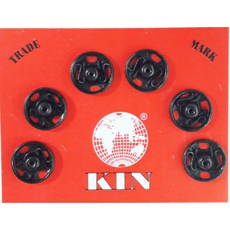 Snap Fasteners for Sewing Size 0 7/6mm black/6 pcs.