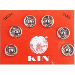 Sew-on Snap Fasteners Nr.1/2 7.5 mm nickel/6 pcs.