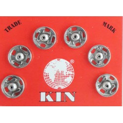 Sew-on Snap Fasteners Nr.1 8.5 mm nickel/6 pcs.