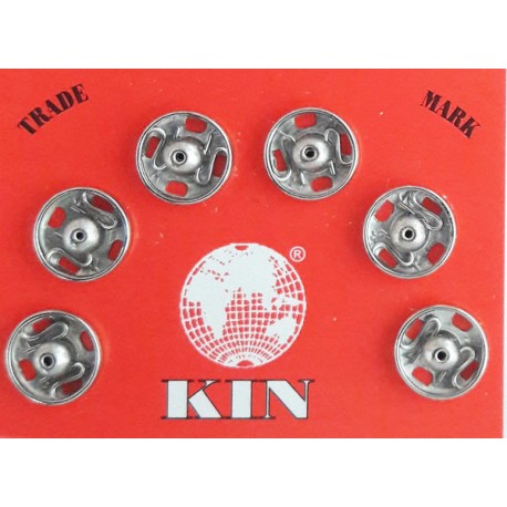 Sew-on Snap Fasteners Nr.1 8.5 mm nickel/6 pcs.