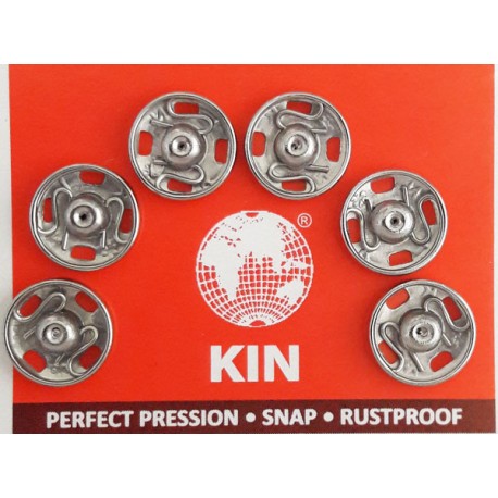 Snap Fasteners Nr.2/10mm/nickel/6 pcs.