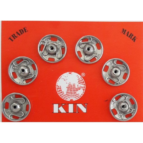 Snap Fasteners for sewing No.3 11mm nickel/6 pcs.