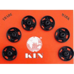 Snap Fasteners for sewing No.3 11mm black/6 pcs.