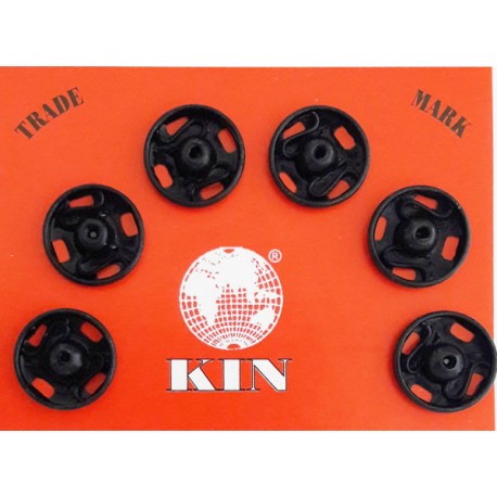 Snap Fasteners for sewing No.3 11mm black/6 pcs.