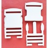 Užsegimas plastikinis 40mm art. 40BIS baltas/1vnt.
