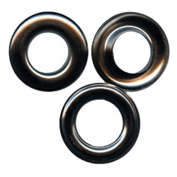 Eyelets 17 mm stainless without welt/gun metal/20pcs.