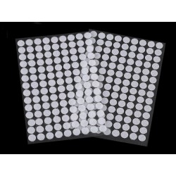 Hook and Loop dots 10 mm white, self-adhesive/126 pairs