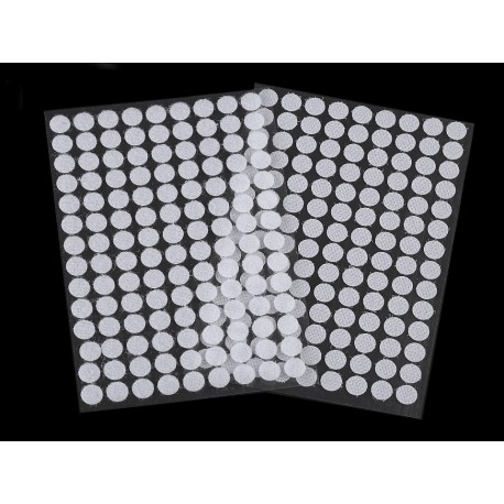 Kibios juostos skrituliai 10mm balti, lipnūs/126 poros