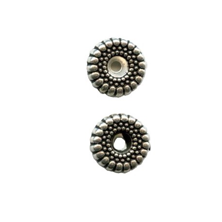 Karoliukas metalinis 8x3mm, sendinto sidabro sp./1vnt.