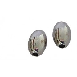Karoliukas metalinis KOR-J, 5 x 7.5 mm, sidabro spalva/1 vnt.
