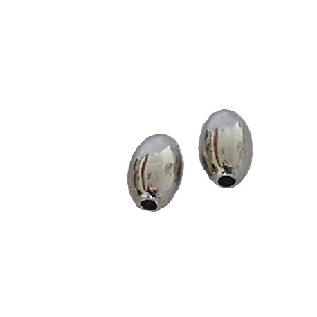 Metallic Bead art.KOR-J, 5 x 7.5 mm, silver/1 pc.