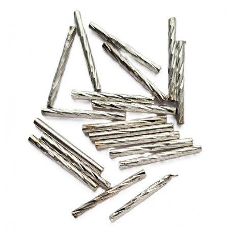 Metaliniai sukti šiaudeliai 2x20mm, sidabro sp./20vnt.