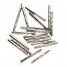 Metallic twisted bugles 2x20mm, silver/20 pcs.
