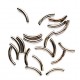 Metallic curved bugles 1.5x8 mm, silver/20 pcs.
