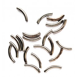 Metaliniai lenkti šiaudeliai 1.5x8mm, sidabro sp./20vnt.