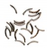 Metallic curved bugles 1.5x8 mm, silver/20 pcs.