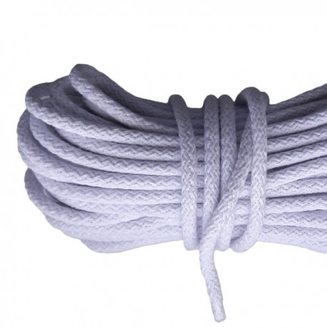 Cotton braided cord 9 mm white/1m