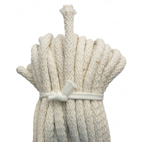 Cotton braided cord 10mm ecru/1m
