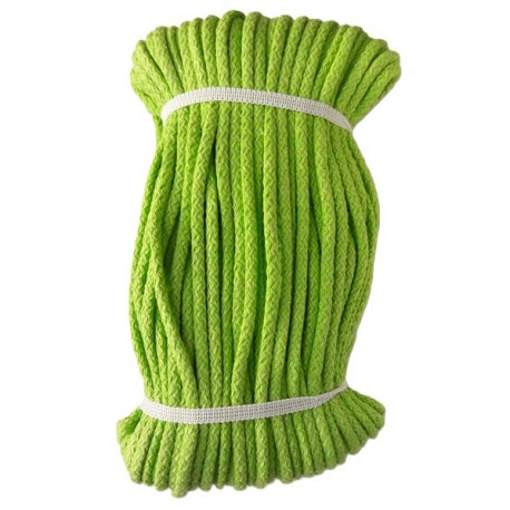 Cotton braided cord 5 mm, color 1614-light green/1 m
