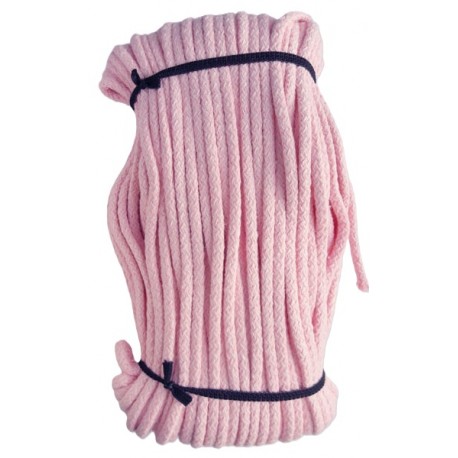 Cotton braided cord 5 mm, color 1611 -  light pink/1 m
