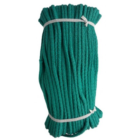 Cotton braided cord 5 mm, color 1626-dark mint/1 m