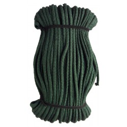 Cotton braided cord 5 mm, color 1617-dark green/1 m